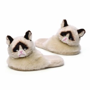 Grumpy Looking Cat Slippers For Adults