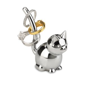 Sparking Silver Looking Cat Ring Holder