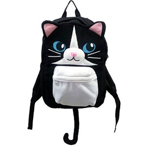 Black Cat Backpack With Detachable Tail