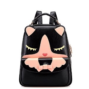 Kitty Leather Shoulder Backpack Purse For Girls