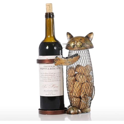 Kitty Wine Bottle Holder With Cork Storage